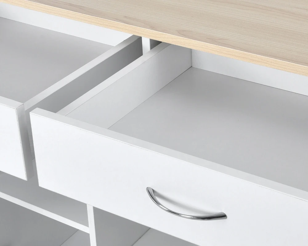 kitchen island with shelving